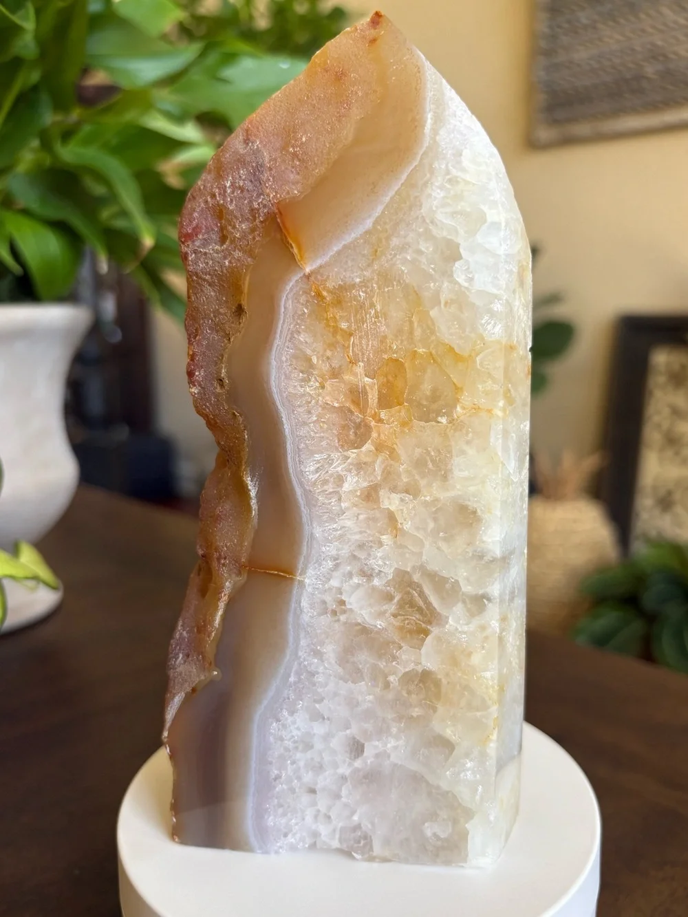 1.48 Pounds - Druzy Quartz x Chalcedony Large Crystal Tower with Imperfections